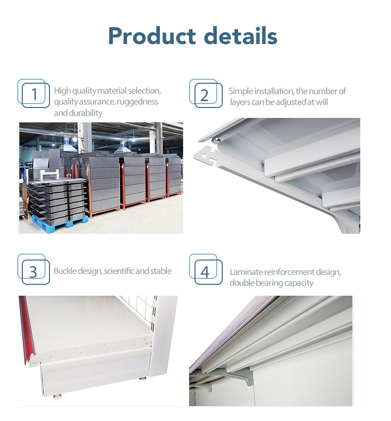 Custom Corrosion Protection Slatwall Metal Retail Shelving 300mm Width For Store