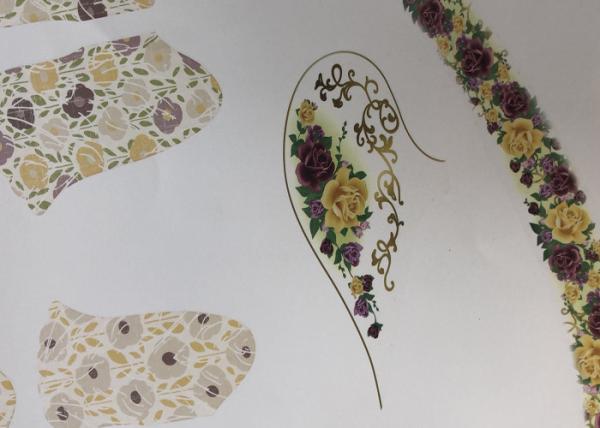 Cheap Flower Waterslide Decals , Vivid Design Dressing Table Stickers Anti Fade for sale