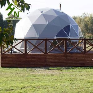 Quality Outdoor Igloo Geodesic Dome Tent Glamping Hotel With Wooden Platform Patio wholesale