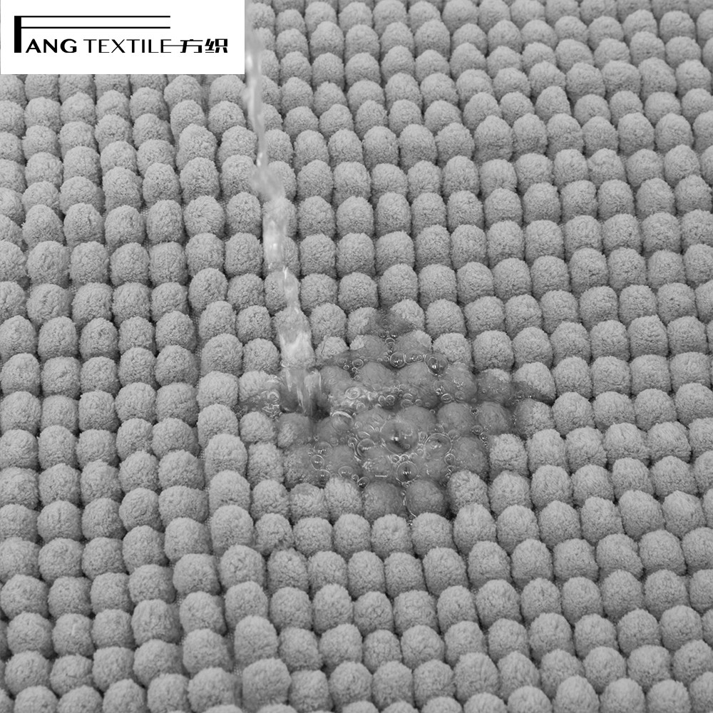 Polyester Microfiber Shaggy TP Rubber chenille noodle bath rug