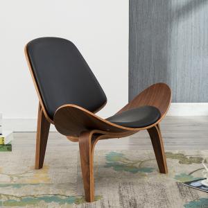 Quality Leisure Modern Solid Wood Chairs With White / Black Color Leather Seats wholesale