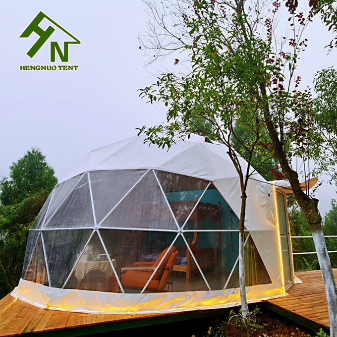 Hotel Diameter 6m Geodesic Dome Tent White ISO9001 For 2 People