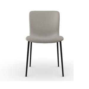 Quality Soft Gray Fabric H830mm 8kgs Metal Frame Upholstered Dining Chair wholesale