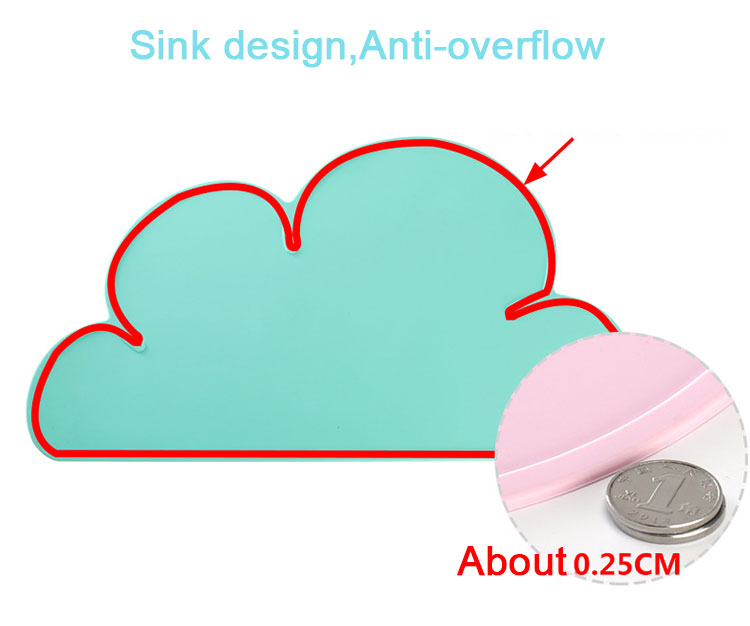 Anti Overflow Washable Reusable Silicone Food Placemat Baby Thick Silicone Placemats