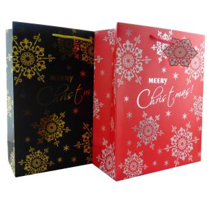 Quality Luxury Christmas Gift Paper Bags with Flower Patterns differnt colors wholesale