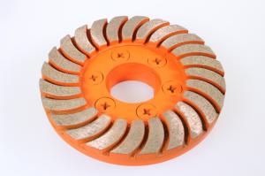 Quality Snail Lock Segment Diamond Turbo Cup Wheel Orange Color 3800RPM Fast Grinding wholesale