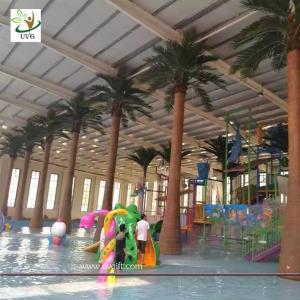 Quality UVG 20ft height indoor fake coconut palm tree with plastic leaves for watertown decoration PTR058 wholesale