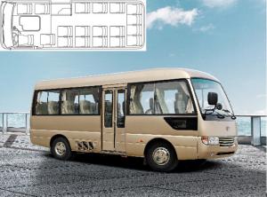 Quality Mudan Euro 3 Diesel Mini Bus Luxury 25 Passenger Van Stock Engine Air Brake wholesale