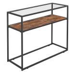 Glass Top Console Table, Industrial Sofa Table, Functional Console Table,