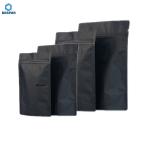 Matte Black Zipper Doypack Mylar Stock Packaging Bags