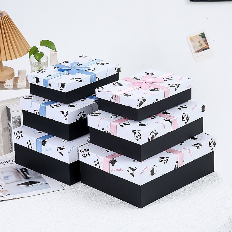 Fashionable Top Grade China Wholesale Custom Logo Packaging Boxes Luxury Lid and Base Paper Carton Box with Ribbon Bow-Tie for Wedding Gift