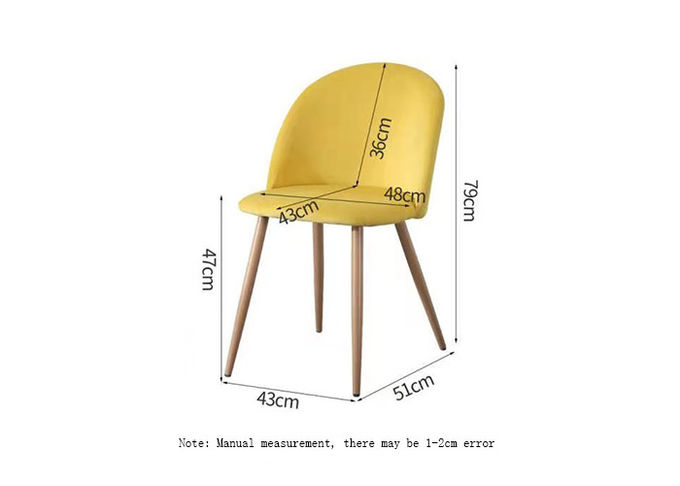 Orange Banquet Wooden Legs Retro Velvet Dining Chairs