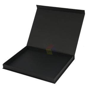 Quality Rigid Cardboard Gift Packaging Box Book Shape Black Paper A4 Magnetic Gift Boxes wholesale