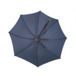Navy Blue Small Windproof Umbrella Black Metal Double Ribs Straight Handle