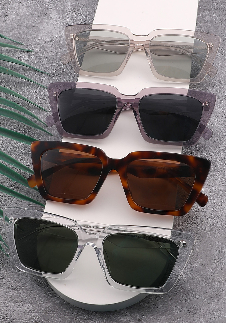 Daily Outdoor Square Acetate Sunglasses TAC lens Unisex OEM