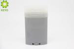 Grey Deodorant Stick Containers , 65g Oval PP Plastic Sun Block Bottles