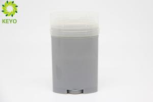 Quality Grey Deodorant Stick Containers , 65g Oval PP Plastic Sun Block Bottles wholesale