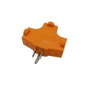 Quality Residential PVC 50V 15A Orange 2 Pin Plug Adapter Converter wholesale