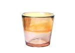72mm Half Amber Colored Glass Votives Handmade Pressed