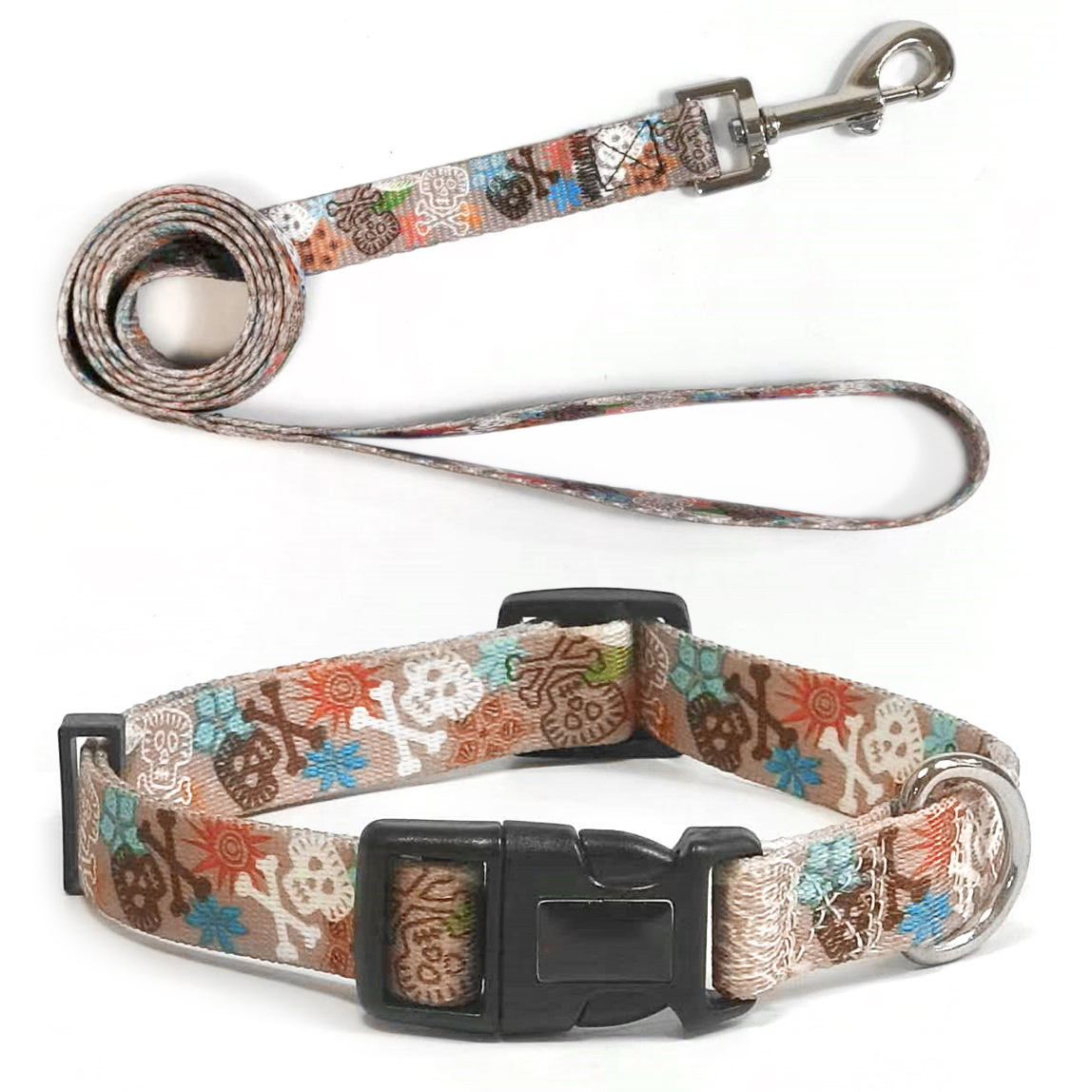 Customizable Adjustable Tactical Dog Collar and Leash Set Heavy Duty Canines