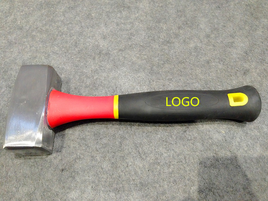 Carbon Steel Materials Hand Stoning hammer with3 colors plastic handle (XL-0070)
