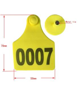 Quality sell animal cattle ear tag,laser ear tag,cow ear tag,material SGS certificate,high78*width 58mm wholesale