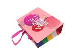 Pink Fancy Present Paper Bag / Natural Paper Gift Bags Customized Logo