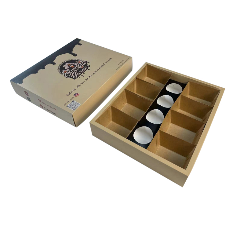 Food Grade Kraft Paper Sushi Cookies Delivery Box with Custom Size Accepted and Logo