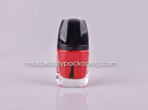 Quality uv coating shiny black nail polish cap 10ml nail polish bottle flat brush nail polish plastic cosmetic packaging wholesale