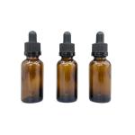 Amber 30ml Glass Cosmetic Bottles Essential Oil With Ratchet Closure Dropper