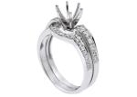 OEM Semi Mount Ring Settings , 0.18ct 1.5mm Natural Diamond Ring