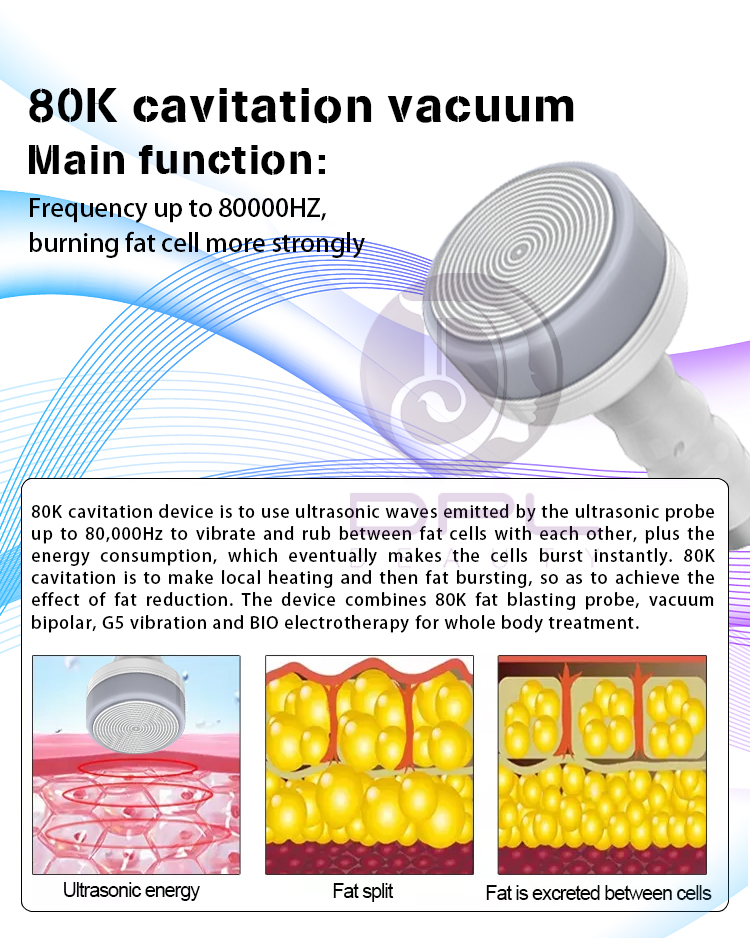 DPL Portable cavitation et radiofrquence 80 40K Cavitation Machine 6 in 1 Fat Removal Ultrasonic Cavitation Slimming Machine