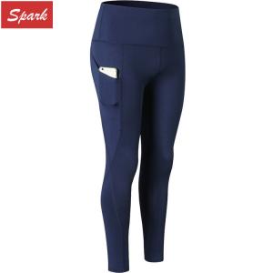 Quality Womens High Waist Gym Leggings Custom Yoga Pants With Phone Pocket wholesale