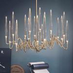 Luxury large gold chandelier Lighting Living Room Led Shop European Candle