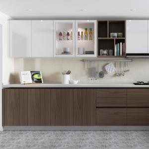 Quality Wall Mounted White Plywood Kitchen Cabinet with Quartz Countertop Carcass wholesale
