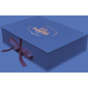 Quality Satin Silk Magnetic Ribbon Box , FSC SGS B Flute 8x10 Gift Box wholesale