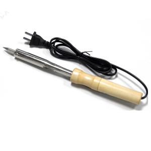 Quality 100W Electric Soldering Iron , Wooden Handle Electric Chiseled Tips wholesale