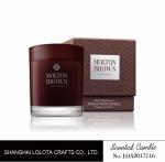 Luxury Amber / Vanilla Scented Soy Wax Candle With Special Pattern Gift Box