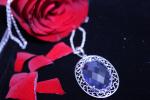 8x10mm 9x11mm Pear Shaped Blue Sapphire Pendant Necklace
