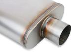 4" X 9" Oval Case 409 Stainless Muffler 3" Center Inlet 3" Center Outlet