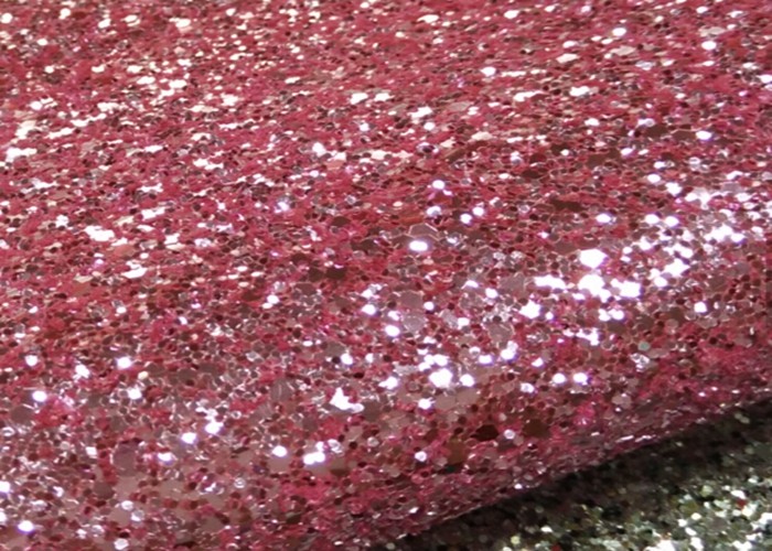 Pu Leather Vinyl Fabric Glitter Effect Wallpaper Grade 3 With 3D Chunky Glitter