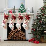 Christmas Stockings 4 Pack 18 inch Large Kids Stocking Bags Hanging Socks for