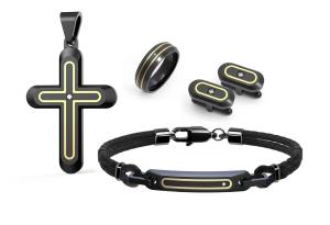 Quality Woven Winding Leather Cross Pendant Bracelet Men Magnetic Snap Clasp Bracelet wholesale