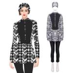 Digital Print Muslim Swimsuit Three Piece Islamic Burkini Swimsuit Polyamide