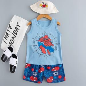 Quality Thin Cartoon Printed Nightwear Pure Cotton skin friendly Vest Pj Set wholesale