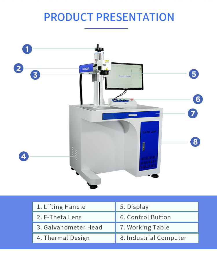 3D Color Mopa Fiber Raycus 100w Laser Marking Machine For Steel Brass