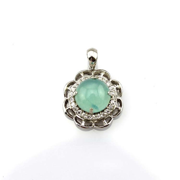 Sterling Silver Blue Cubic Zirconia Pendant Jewelry (FP004)
