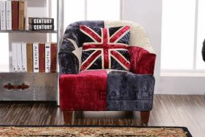 Quality antique British flag fabric leisure chair,#2024 wholesale