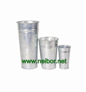 Quality galvanized tall french flower pots flower bucket 2L 7L 13.5L wholesale