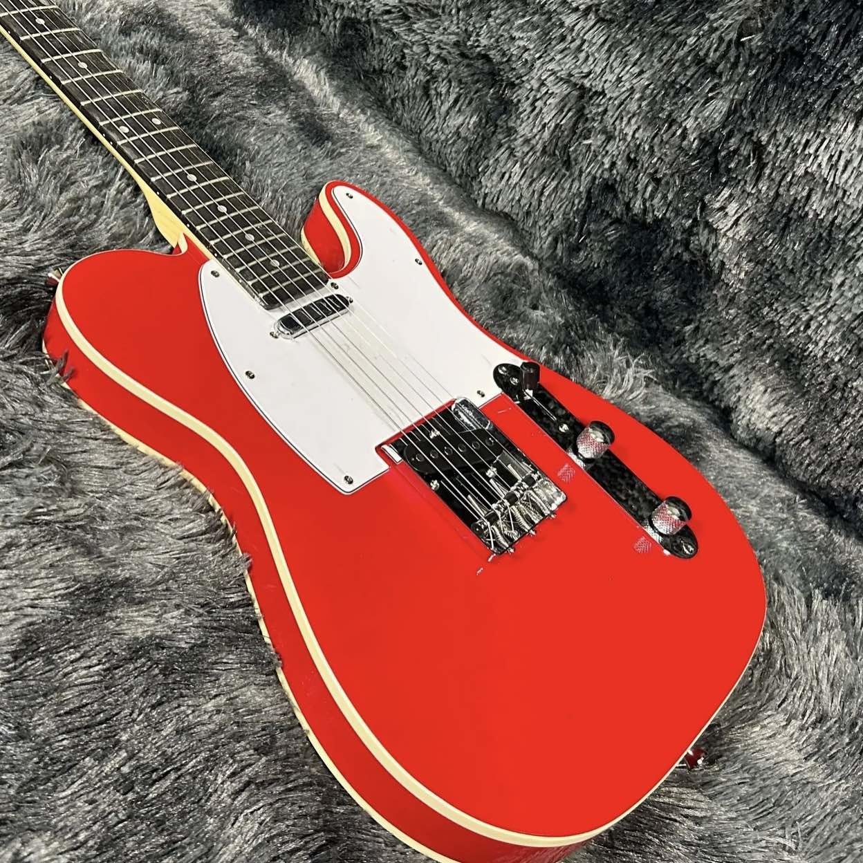 Custom Tele Electric Guitar, Mahogany Body, Red Color, Double Binding, Rosewood Fretboard, 6 Strings, 22 Frets, Dropship